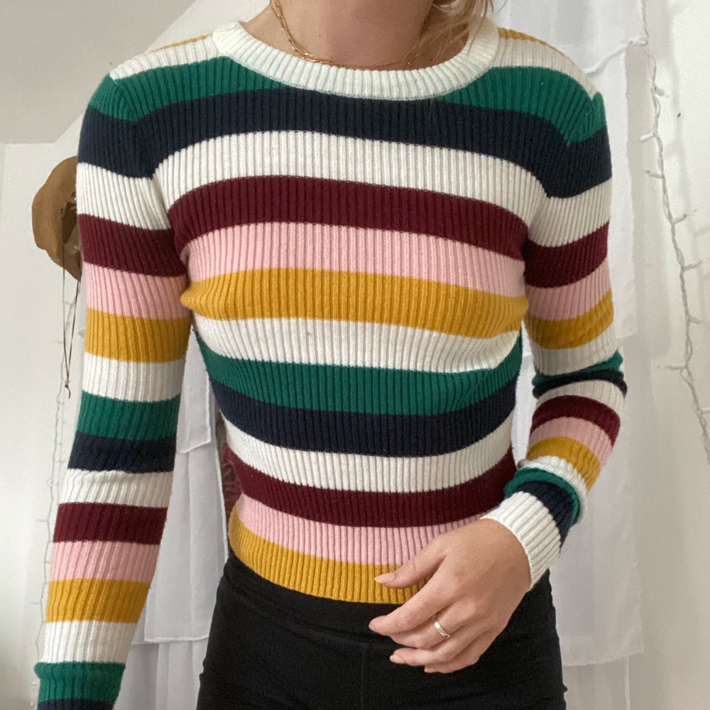 Fitted striped sweater
